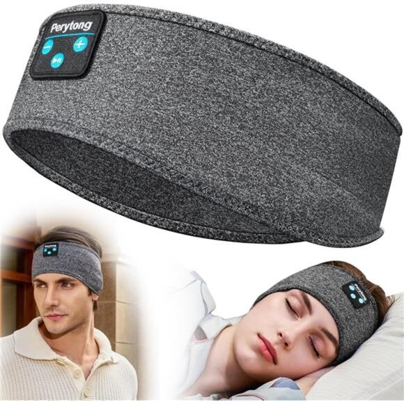 Gray Sleeping Headphones‎ Bluetooth Headband, Soft Long Time Play Headset - Picture 1 of 6